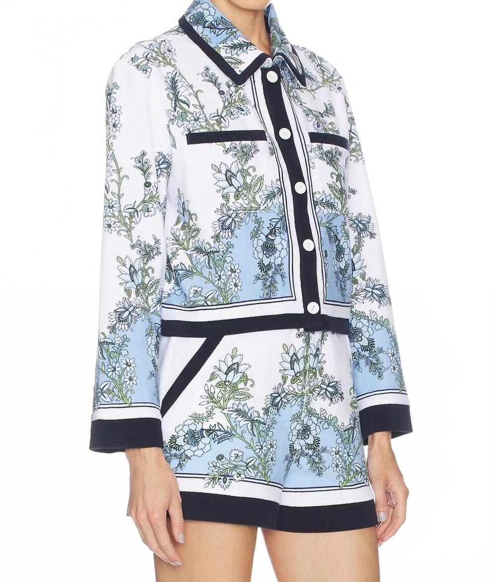NEW VERONICA BEARD novelle cardigan in blue jay multi - Picture 4 of 4